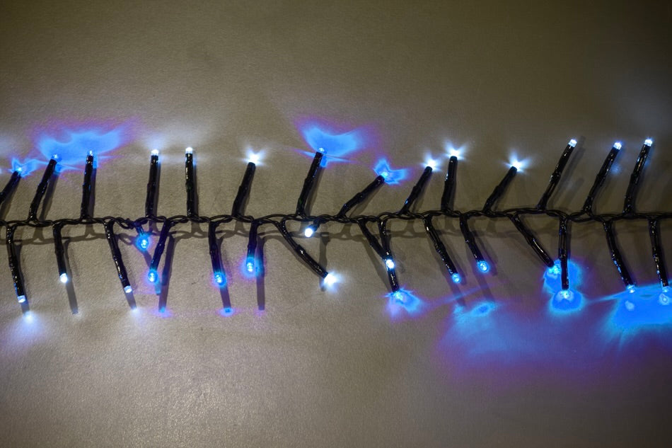 25' Long 760 count 3mm Cluster String Lights with Remote and Multi-Function Effects