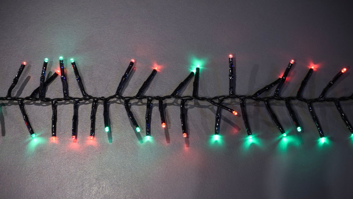 25' Long 760 count 3mm Cluster String Lights with Remote and Multi-Function Effects