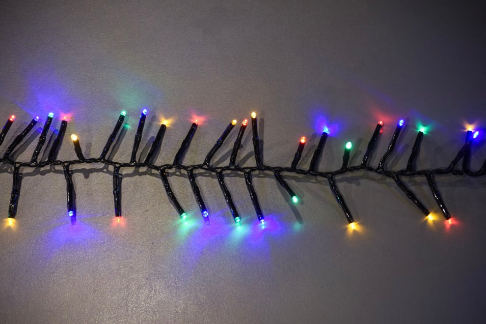 25' Long 760 count 3mm Cluster String Lights with Remote and Multi-Function Effects