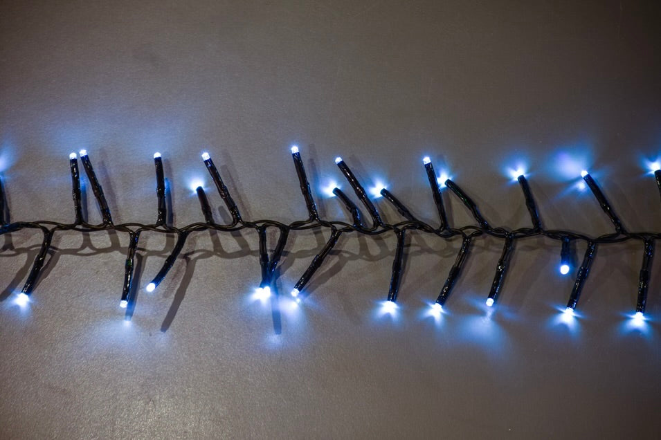 25' Long 760 count 3mm Cluster String Lights with Remote and Multi-Function Effects