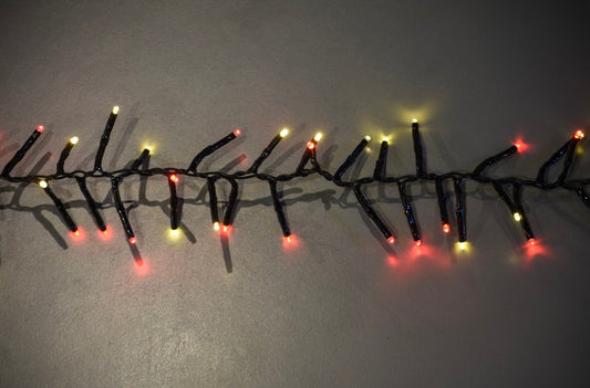 25' Long 760 count 3mm Cluster String Lights with Remote and Multi-Function Effects