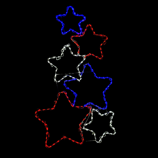 Stacked Stars Red/White/Blue LED Display