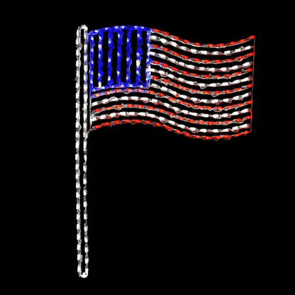 American Flag on Pole LED Display