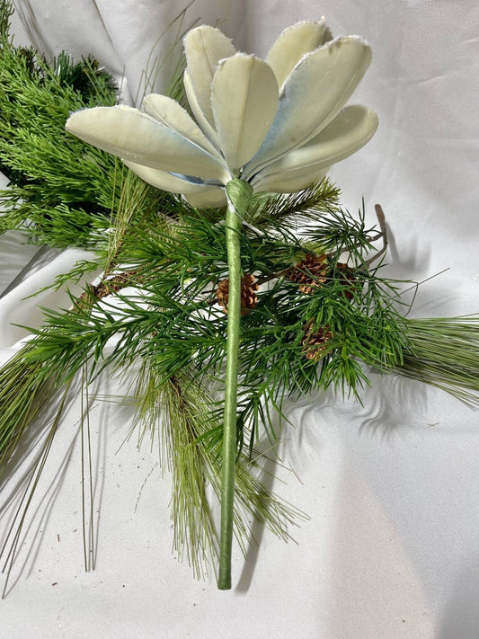 2 Blue Decorative Frosted Succulent