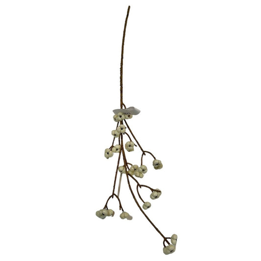 6 Cream Berry Stems