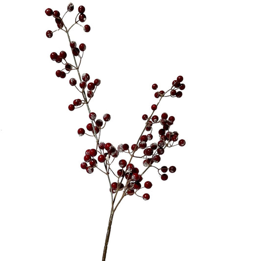 6 Burgundy Red Frosted Berries