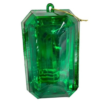 8" Acrylic Emerald Cut Jewel Ornament - Green