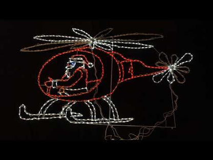 LED Santa in Animated Helicopter