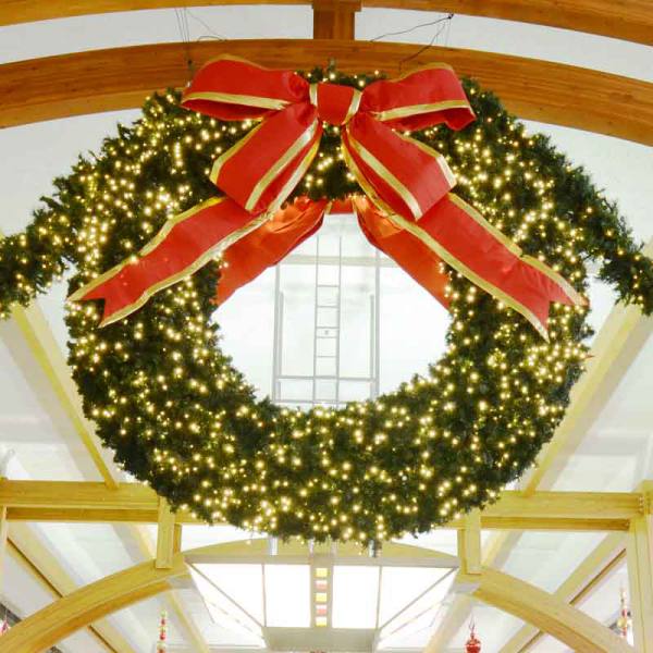 LED 120" Wreath Warm White Concave Lights
