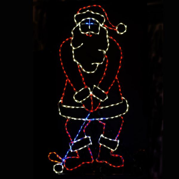 LED Golfing Santa Scene