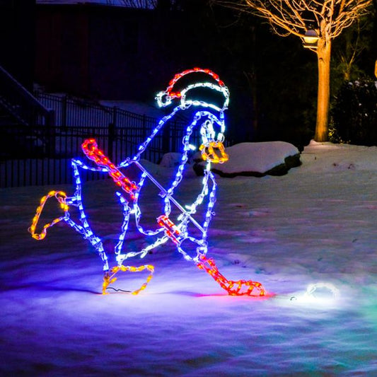 Hockey Penguin w/ Puck (Right Facing) Animated LED Display (52")