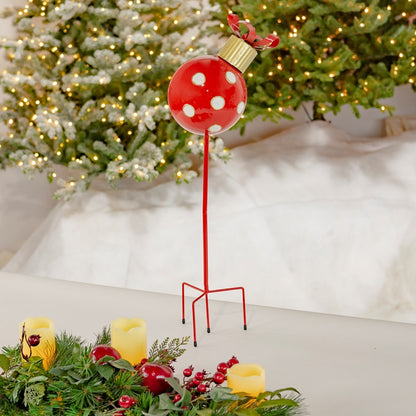 26" Red/White Polka Dot Christmas Ball
