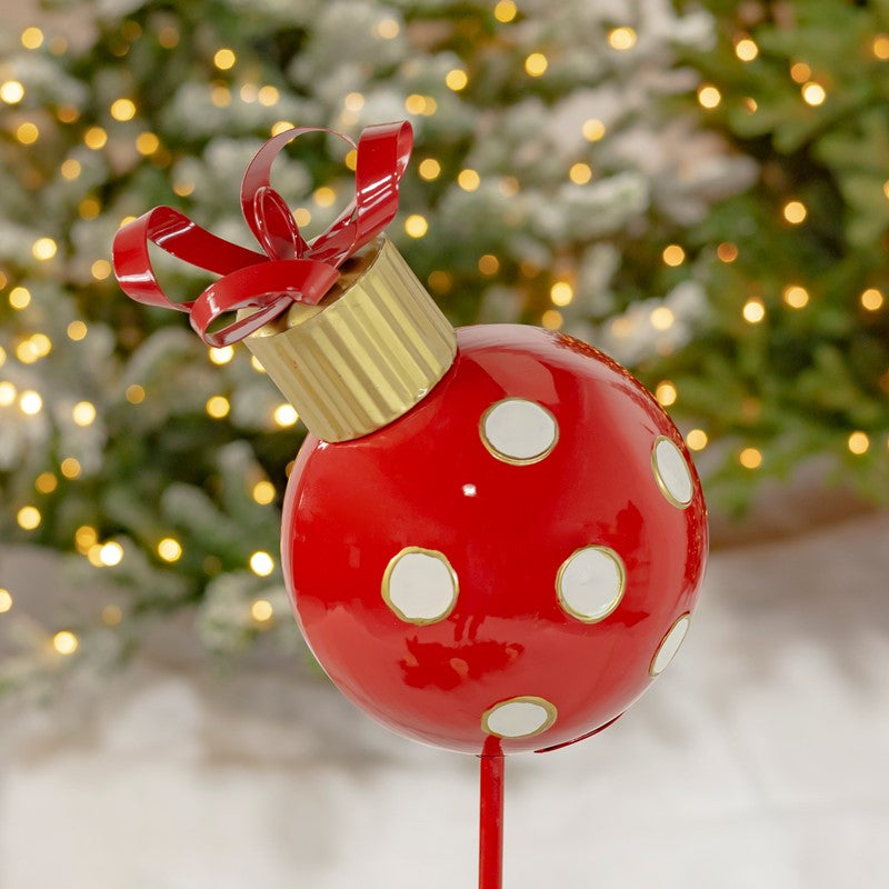 26" Red/White Polka Dot Christmas Ball