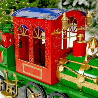 5.85ft. Long Medium Christmas Train with Cart & Lanterns