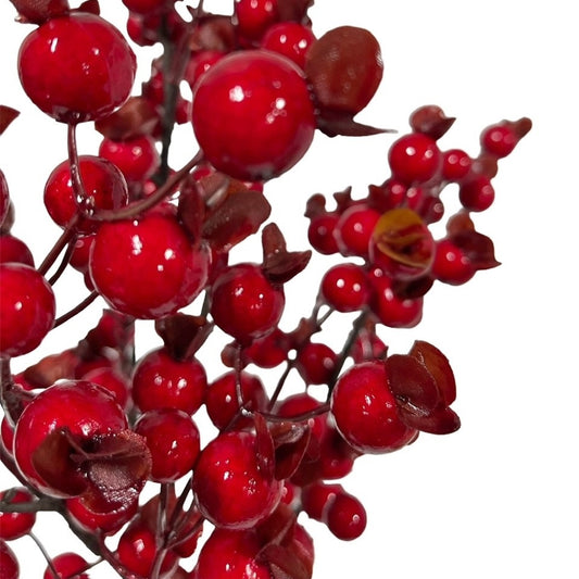 3 Red Berry Cluster Stems
