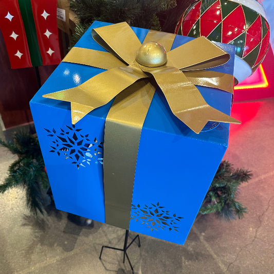 Snowflake Christmas Gift Box Metal 12"x12"