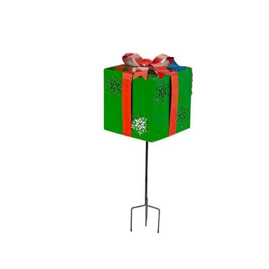 Snowflake Christmas Gift Box Metal 10"x10"