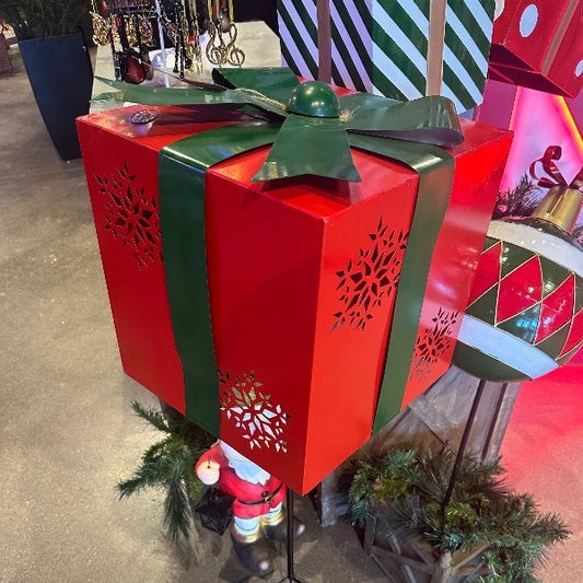 Snowflake Christmas Gift Box Metal 14"x14"
