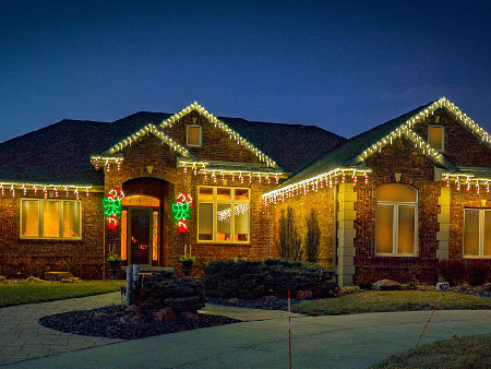 Home in Bellevue with Christmas Lights from Brite Ideas Decorating