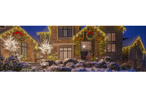 LED Christmas Lights on Front of House in Bellevue, Gretna, Omaha, Papillion, Valley