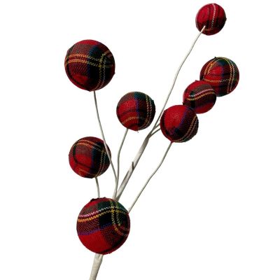 Bundle of 3: Red/Green/Yellow Plaid Balls