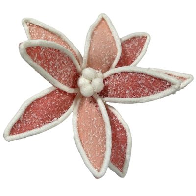 Bundle of 6: Salmon 2-Tone Felt Poinsettia