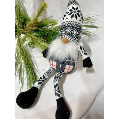 Black and Orange Sitting Winter Gnome