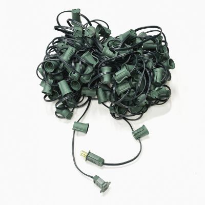 25' C9 Light String - Green Wire - 25 Sockets - 12 Spacing