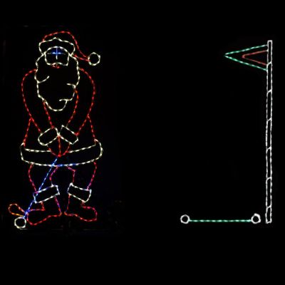 LED Golfing Santa Scene