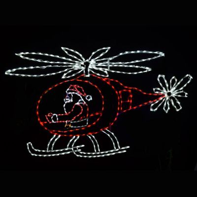 LED Santa in Animated Helicopter