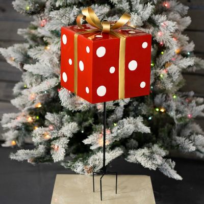 32.5 Tall Red and White Gift Box