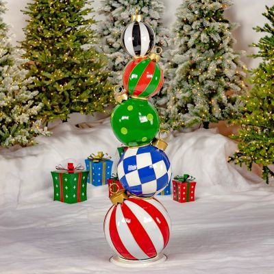 6.1ft Tall Staggered Iron Ornament Tower - Multicolor