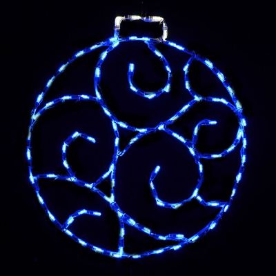 LED Scroll Ornament, Small (Blue)