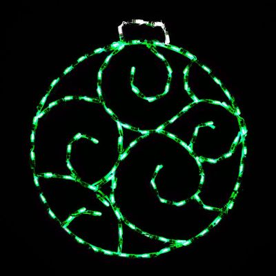 LED Scroll Ornament, Small (Green)