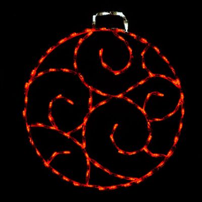 LED Scroll Ornament, Small (Red)