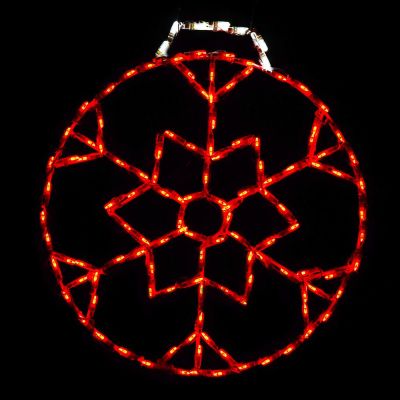 LED Snowflake Ornament, Small (Red)