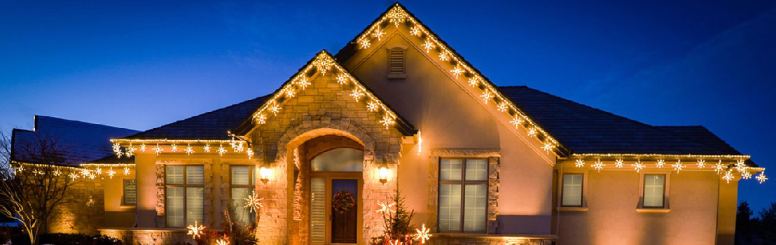 Christmas Lights on House Trim in Bellevue, NE