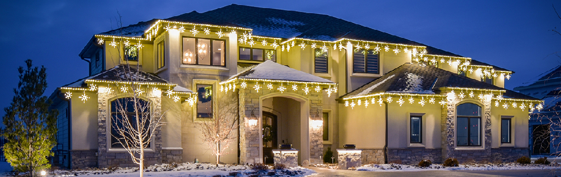Outdoor Christmas Lights on House Trim in Omaha, NE